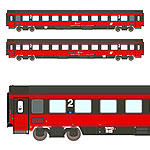 鉄道模型通販　製品画像【予約商品】EC 64 客車2輌セット type Bmz OeBB Ep5