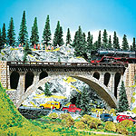 鉄道模型通販　製品画像石積みアーチ橋 355x64x120mm