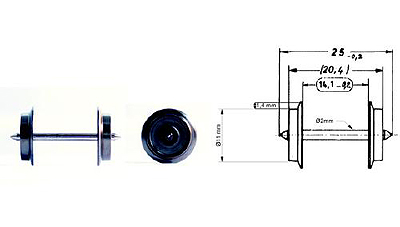 AC仕様交換車輪 11mmφ 軸長25mm