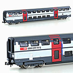 鉄道模型通販　製品画像二階建て客車 IC2000 2等車 SBB Ep5 Ep6 車番違い