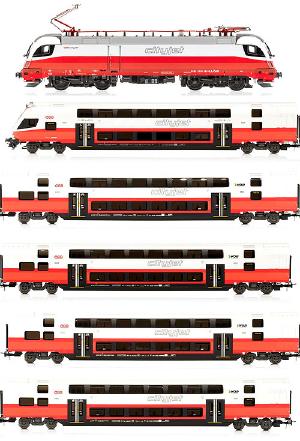 EL Taurus Rh1116+Cityjet 二階建て客車5輌セット OeBB Ep6