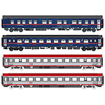 鉄道模型通販　製品画像【予約】NJ408 Nightjetセット1 客車4輌 OeBB Ep6