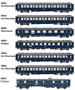 【予約】TRAIN BLEU 客車7輌セット CIWL Ep3 室内灯付