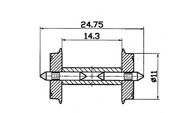 車輪セット 径11mm split axle