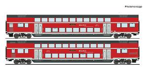 【予約】AC仕様 DB Regio 二階建て客車2輌セット DBAG Ep6 室内灯付き