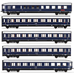 鉄道模型通販　製品画像【仮予約】F-Zug Blauer Enzian 客車5輌セット DB Ep3